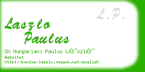 laszlo paulus business card